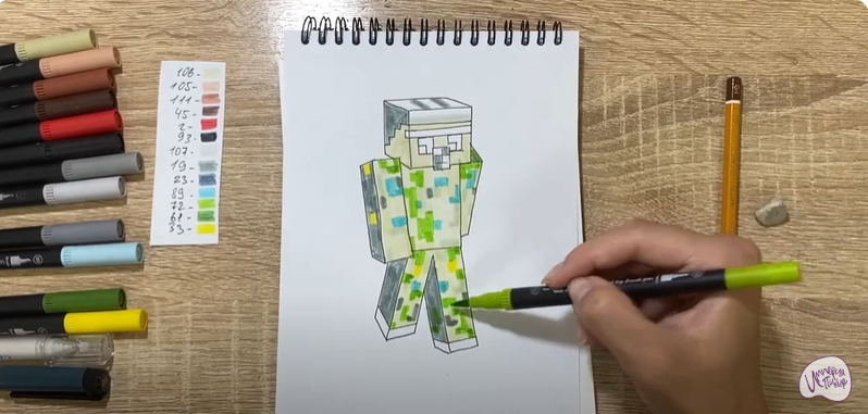 Рисуем Голем из "Minecraft"