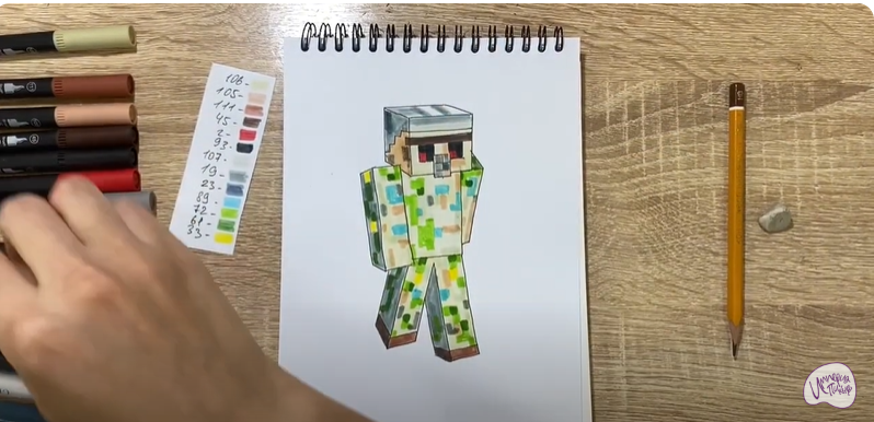 Рисуем Голем из "Minecraft"