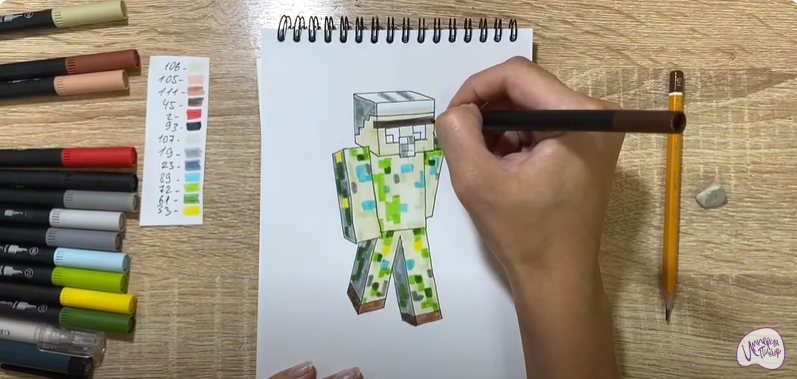 Рисуем Голем из "Minecraft"