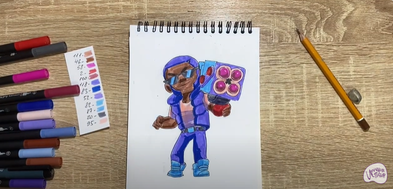 Рисуем Брок из Brawl Stars