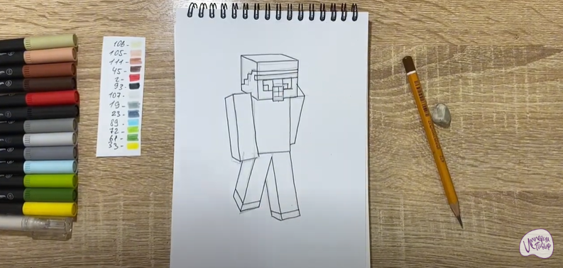 Рисуем Голем из "Minecraft"