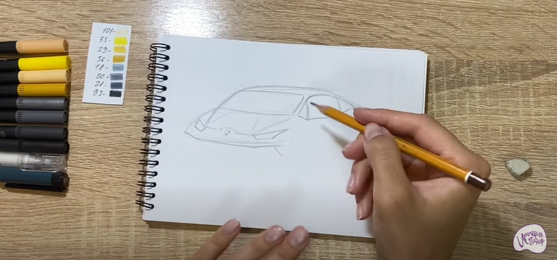 Рисуем Машина марки "Lamborghini"