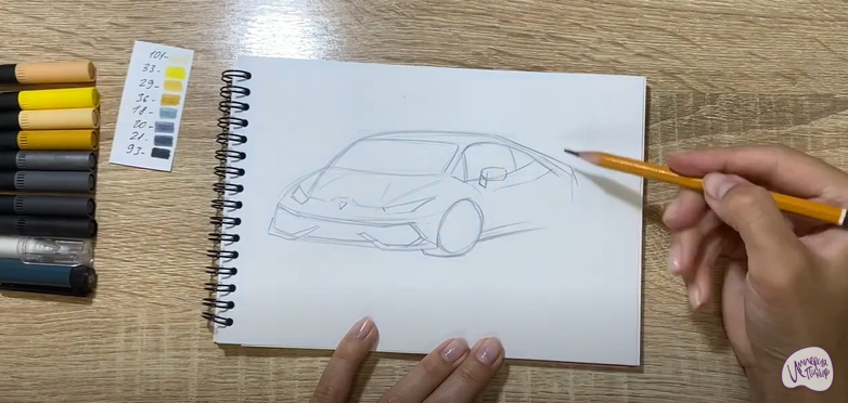 Рисуем Машина марки "Lamborghini"