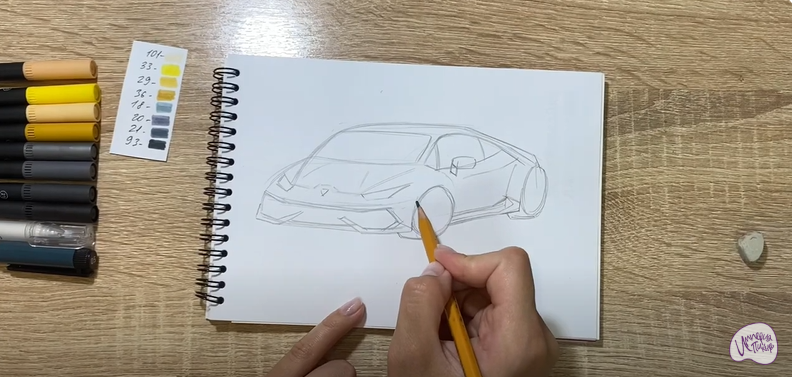 Рисуем Машина марки "Lamborghini"