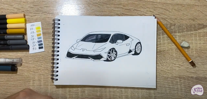 Рисуем Машина марки "Lamborghini"