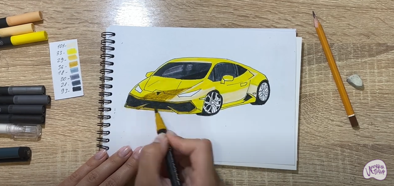 Рисуем Машина марки "Lamborghini"