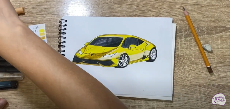 Рисуем Машина марки "Lamborghini"