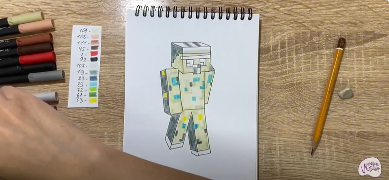 Рисуем Голем из "Minecraft"