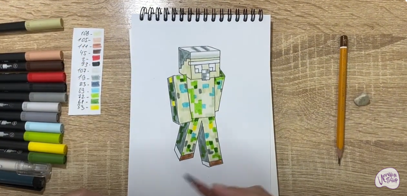 Рисуем Голем из "Minecraft"