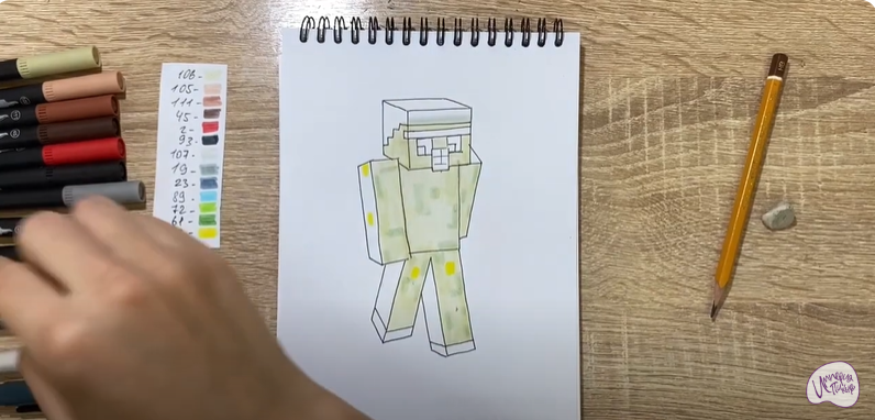 Рисуем Голем из "Minecraft"