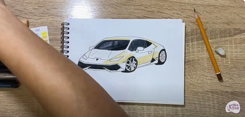 Рисуем Машина марки "Lamborghini"