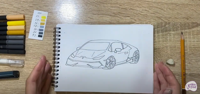 Рисуем Машина марки "Lamborghini"