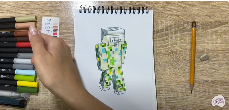 Рисуем Голем из "Minecraft"