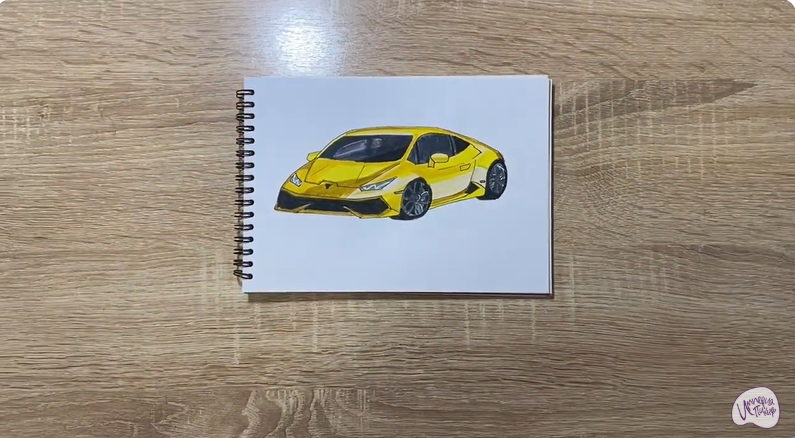 Рисуем Машина марки "Lamborghini"