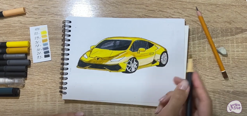 Рисуем Машина марки "Lamborghini"