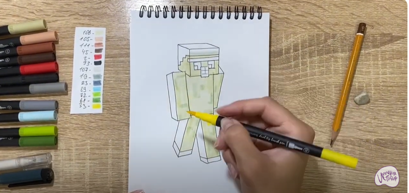 Рисуем Голем из "Minecraft"