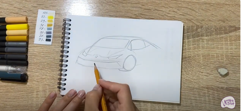 Рисуем Машина марки "Lamborghini"