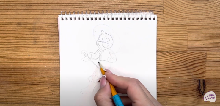 Как нарисовать кота в сапогах карандашом поэтапно ✏