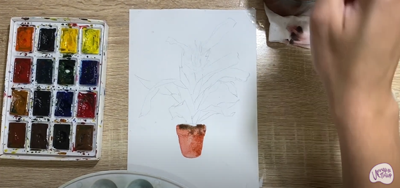 Рисуем Цветок "Эхмея"