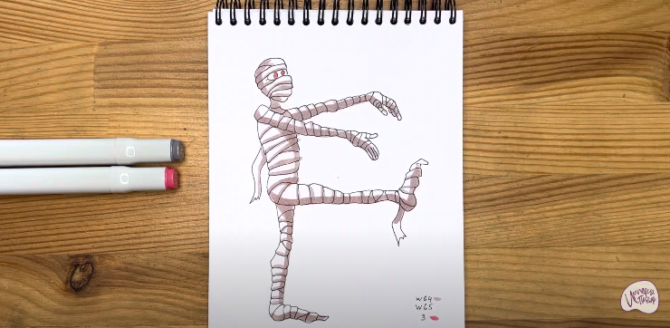 Как нарисовать мумию на ногтях за 5 минут? Инструкция с Фото.