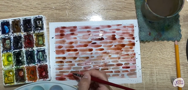 Рисуем Кирпичная стена