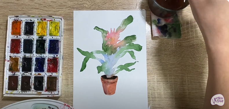 Рисуем Цветок "Эхмея"