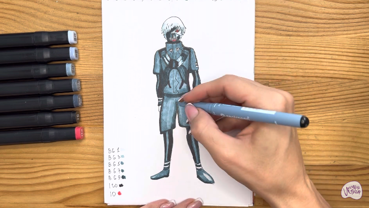 Как нарисовать Kaneki Кен из Токио Гуля карандашом поэтапно