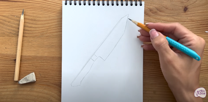 Рисуем Кухонный нож