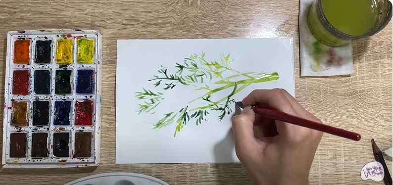 Рисуем Пучок укропа