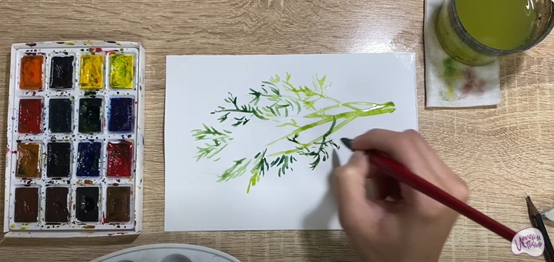 Рисуем Пучок укропа