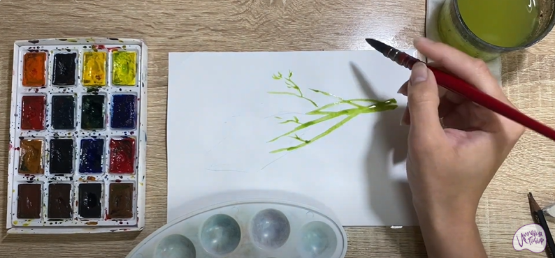 Рисуем Пучок укропа