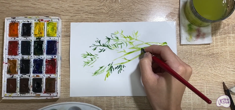Рисуем Пучок укропа