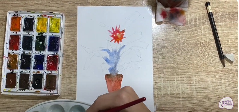 Рисуем Цветок "Эхмея"