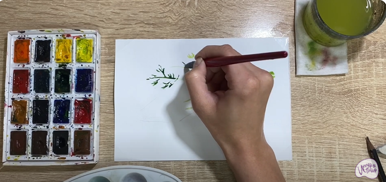 Рисуем Пучок укропа