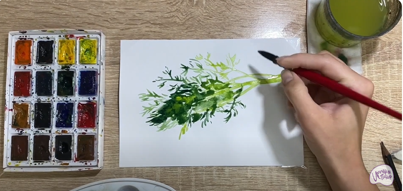 Рисуем Пучок укропа