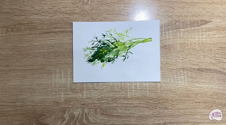 Рисуем Пучок укропа
