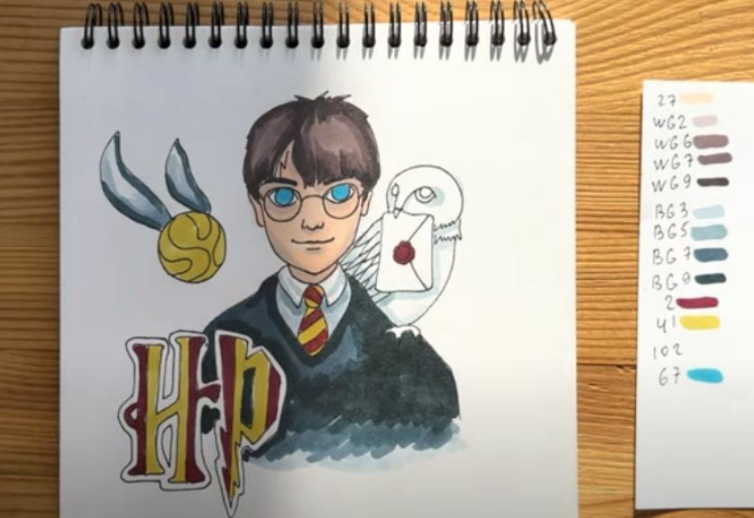 Картинки Гарри Поттер для срисовки, простые и милые рисунки Гарри Поттер