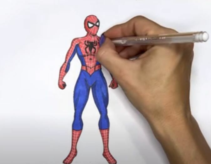 Третий урок по рисованию Человека Паука