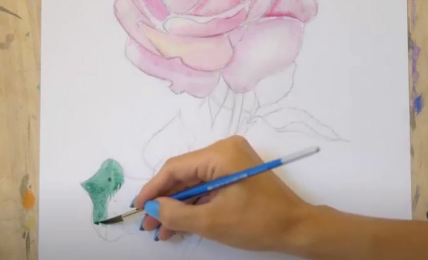 Рисуем Роза акварелью