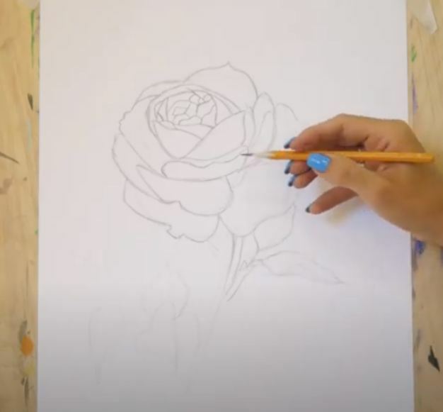 Рисуем Роза акварелью