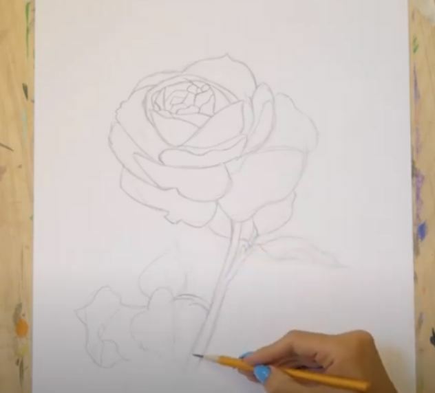 Рисуем Роза акварелью