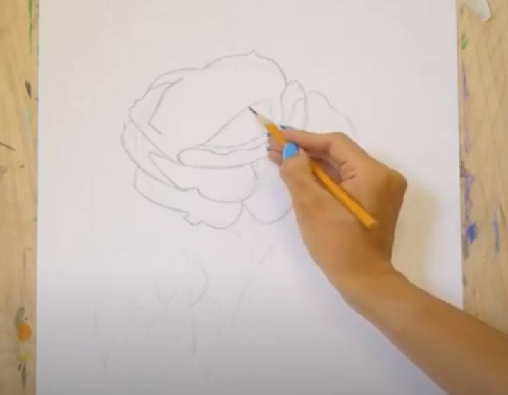 Рисуем Роза акварелью