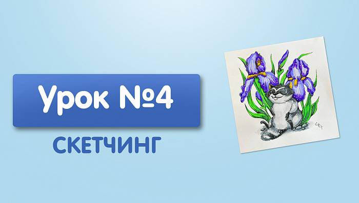 Урок №4. Енот в ирисах